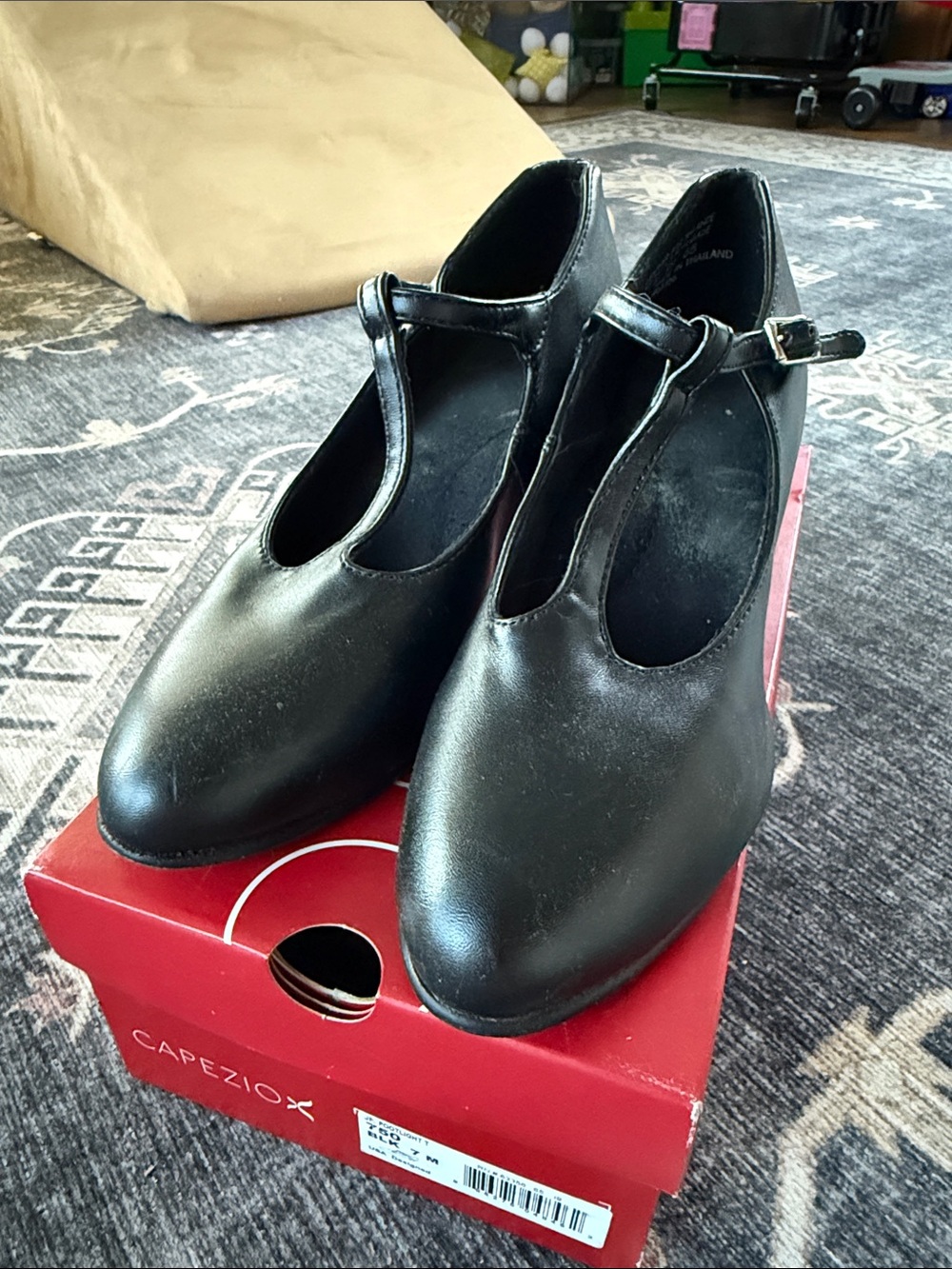 Capezio Black T-Strap Dance Character Heels